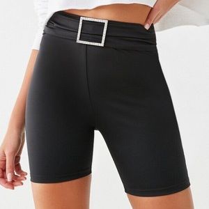 Rhinestone belt shorts